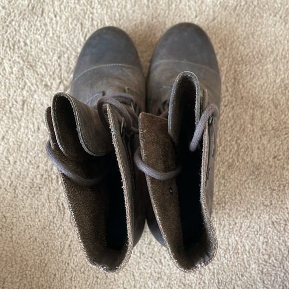 SOREL Joan Of Arctic Wedge Boot W’s 9 Leather Lug Sole NL1987-028 Dark Grey - Picture 11 of 15